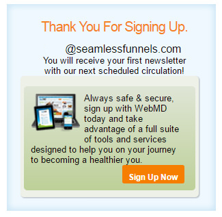 webmd-newsletter-subscribe-funnel-thank-you-page